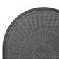 Close view of the raised fan and shell relief on a semi circular polyester door mat