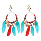 Bohemian vintage clip-on tassel drop earrings on a zinc alloy frame, handmade boho pair on white studio background