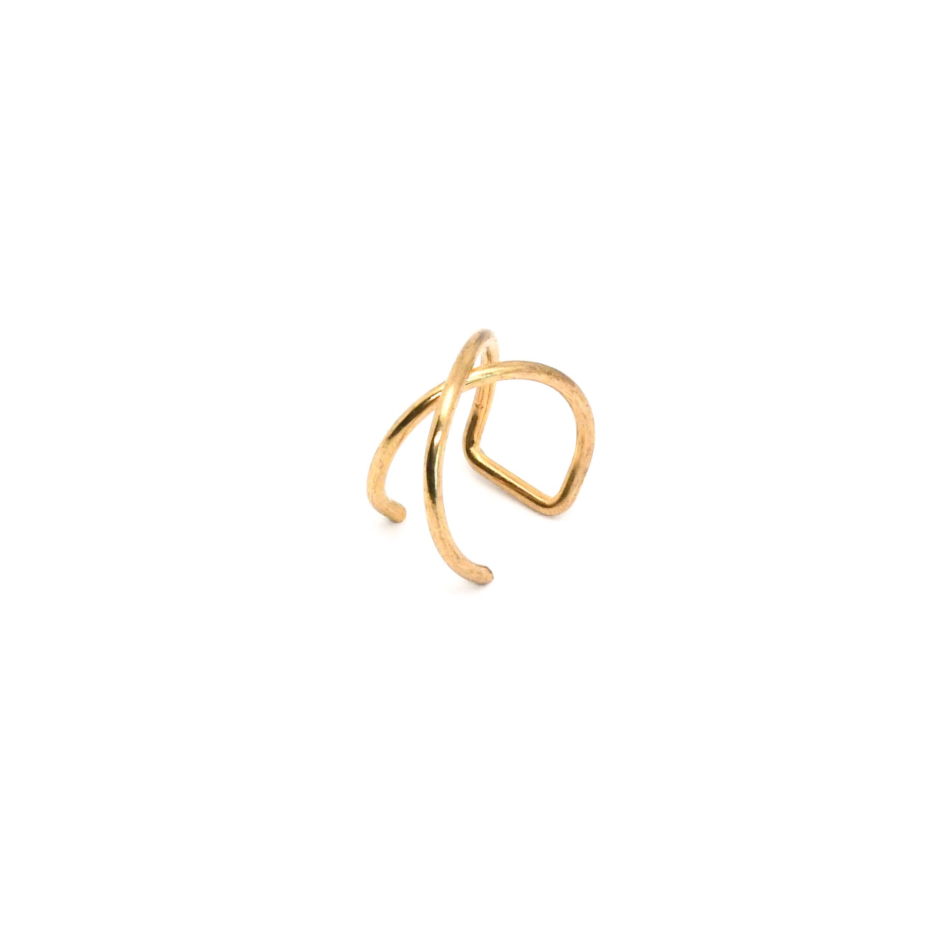 Steel zircon ear cuff with single set crystal on the clip on band