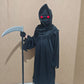 Child in a black ragged hooded robe with red eyes on the hood, Red eyes option, 140cm