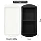 Two compartment silicone tray beside its white lid, 29 cm long, 285 g, option 2 Cavities 29 cm Tray, Black