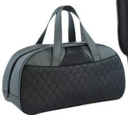 Quilted grey carry bag with handles included with selected massager models