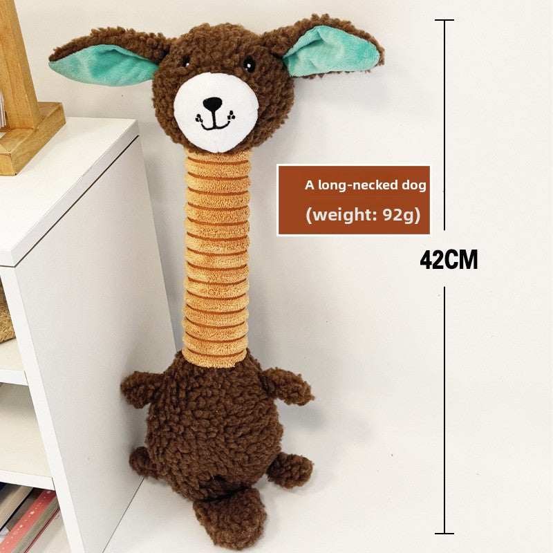 Soft plush squeaky toy for dogs, a single shape from the assorted animal and food range