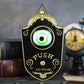 Halloween eyeball doorbell prop, ornate PVC plaque with a green glowing eye, novelty Push To Ring decoration
