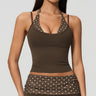 Brown White Polka Dot Tank / M | US 8 / EU 38
