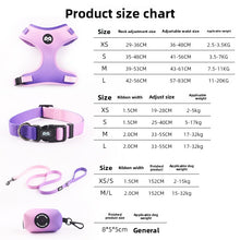 Dog Harness, Collar and Leash Set with Poop Bag Holder