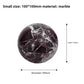 Burgundy veined marble burner sphere, small size 100 by 100 mm, with white veining and crown holes