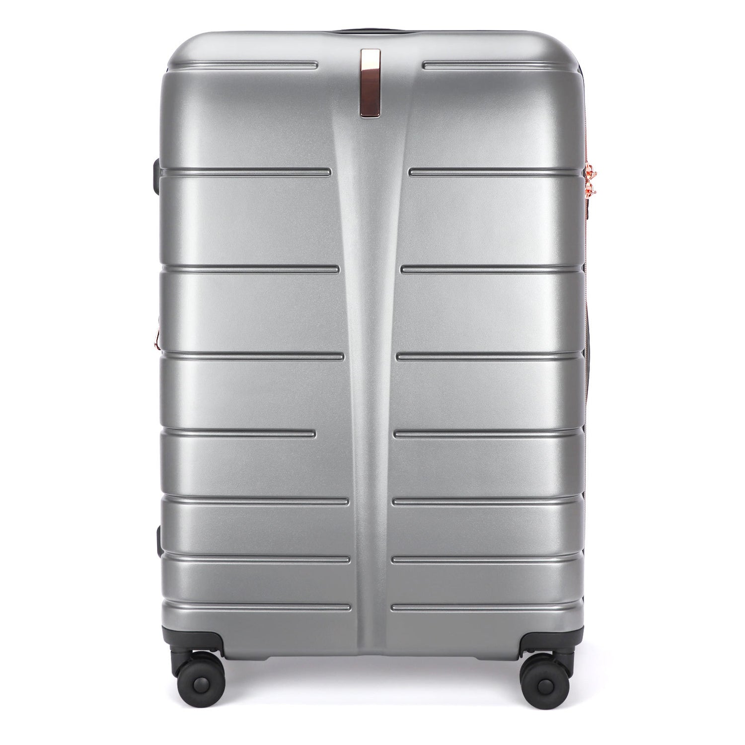 Close up of luggage case shell texture and zipper detail