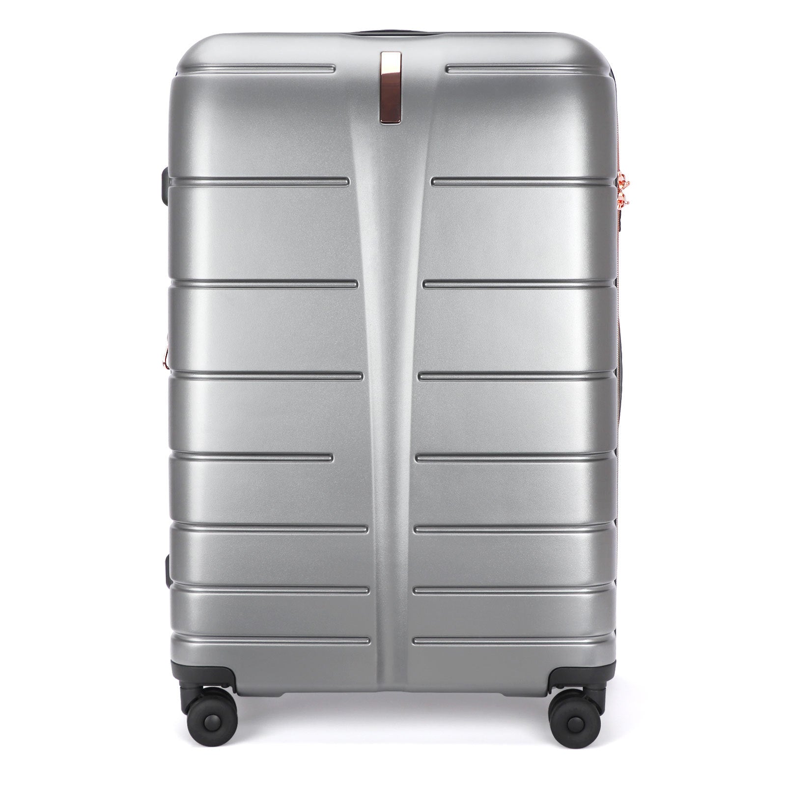 Close up of luggage case shell texture and zipper detail