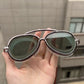 Full view aviator swim goggles with polycarbonate mirror lenses and a bungee strap