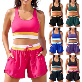 Womens Two-Piece Swimsuit Color Block Sportswear