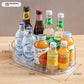 Fully transparent rotating tray with bottles, labelled 33 cm by 21.5 cm by 7.3 cm, option Fully Transparent