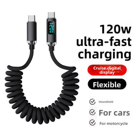 USB-C to USB-C Fast Charging Cable, Coiled Display and Basic Models
