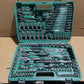 Professional 150-Piece Socket Wrench Set | close up material texture