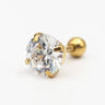 Gold White Rhinestone 2mm