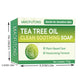 Close-up of the tea tree soap bar surface and rounded corner texture
