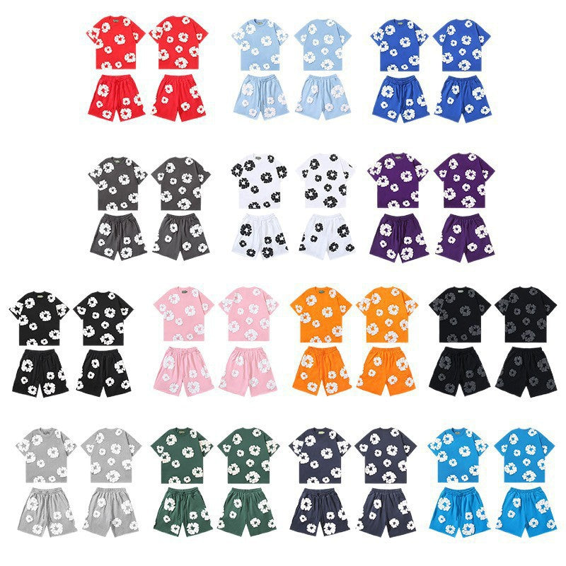 Mens Foam Print Cotton Shorts