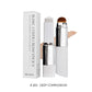 Shade 203 Deep Complexion cream foundation stick and carton beside a light medium beige swatch
