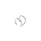 Single steel non pierced C shaped ear cuff with double line band