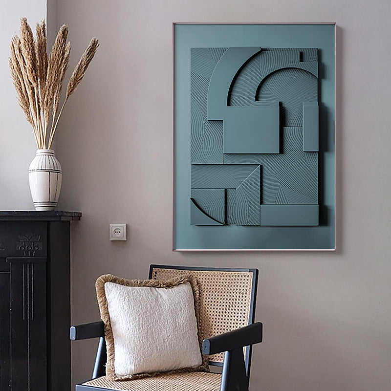 Decorative paintings in an abstract living room