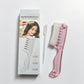 Pink scalp liquid comb beside its Crystal Scalp Liquid Comb gift box and a dropper pipette, box option