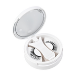 Magnetic reusable false eyelashes shown applied for a fuller lash look