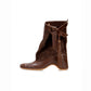 Brown microfiber boot shown folded down into a slouchy cuff at the mid calf