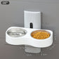 Adjustable bracket of the wall mounted double pet bowl