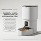 WiFi automatic pet feeder shown with phone app control screen