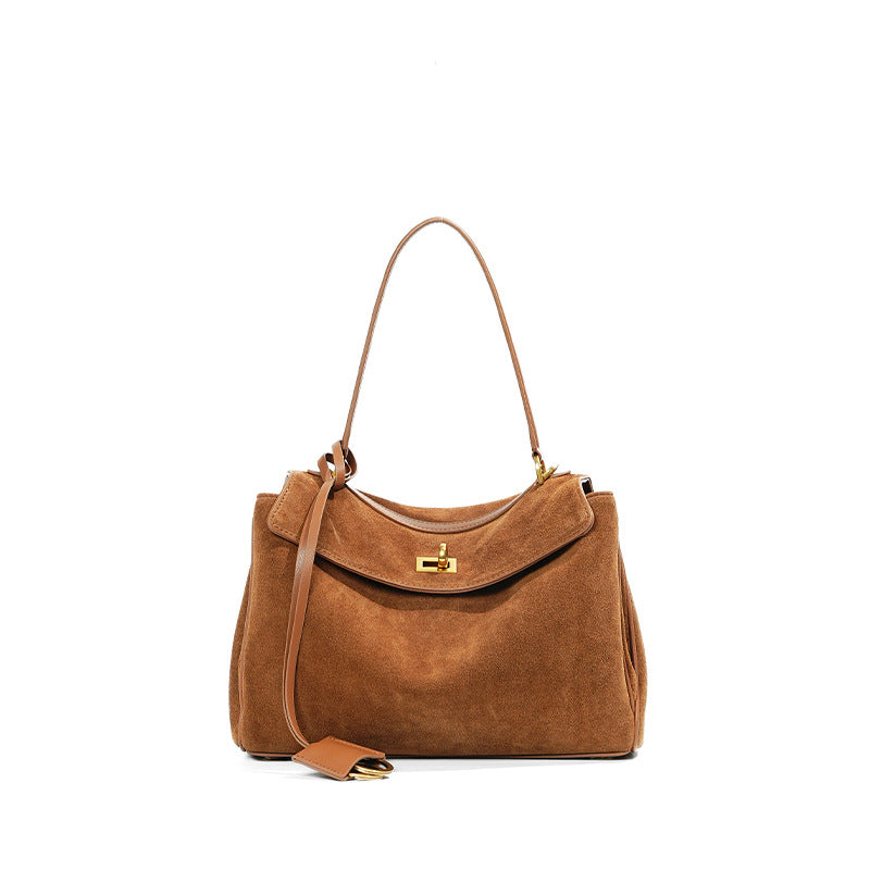 Genuine Leather Frosted Suede Tote | packaging and what is included