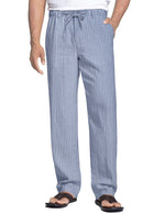 Styled men's cotton gauze pajama set in soft striped cotton