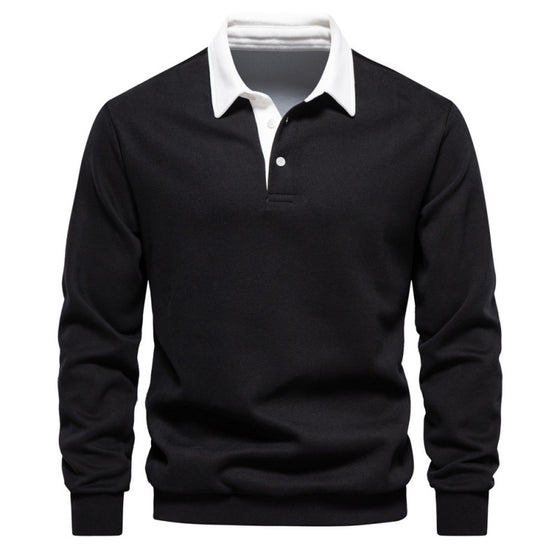 Long-sleeved Polo-neck T-shirt