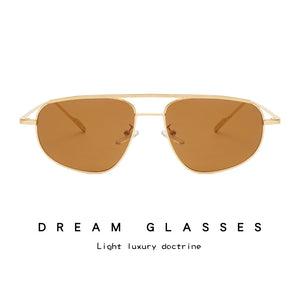 Retro metal frame UV400 sunglasses front view product shot