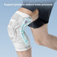 Person wearing the white knee brace with the padded panel over the kneecap