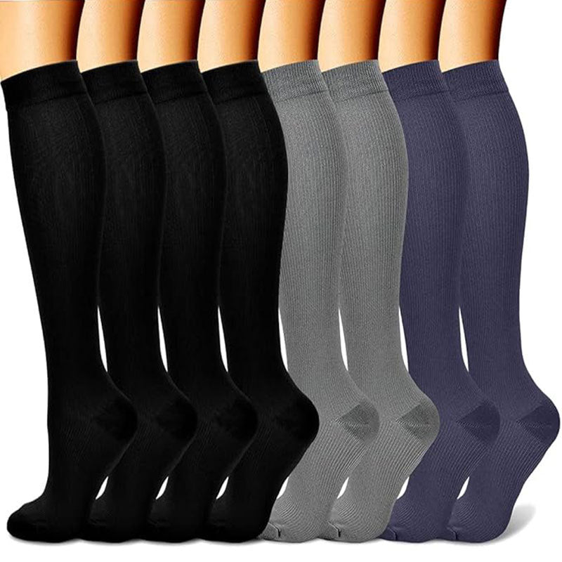 Detail of the graduated knit that sits firm at the ankle and eases up the calf