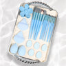 23pcs Blue Makeup Tools