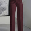 Womens High Waist Wide Leg - Burgundy