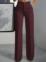 Womens High Waist Wide Leg Trousers | top down clean shot