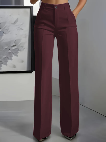 Womens High Waist Wide Leg Trousers | top down clean shot