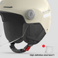 Half helmet flip visor and temple pivot shown in close detail