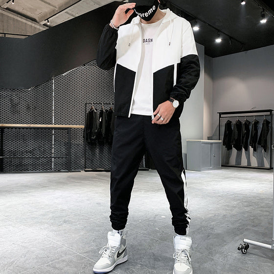Plus Size Hooded Tracksuit Set