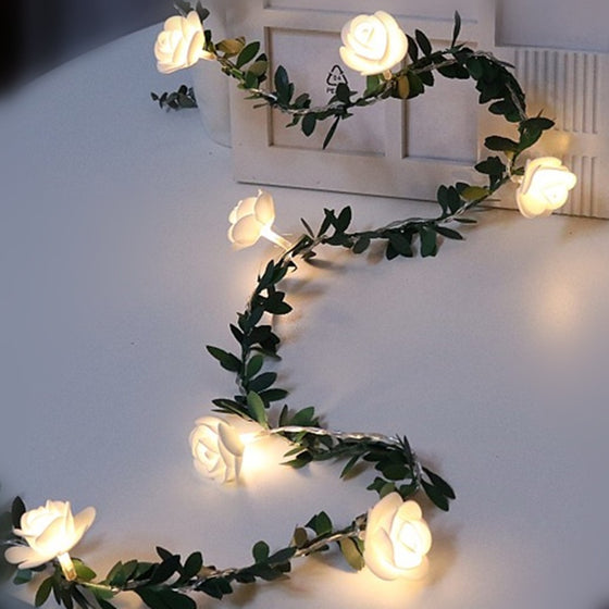 Decorative LED String Lights with Floral Design