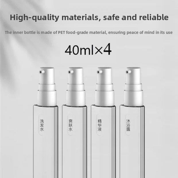 White cylindrical travel bottle case for liquids and creams