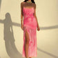 Pleated Print Tulle Slip Dress, floaty pleated tulle slip dress natural light