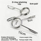 Pair of chrome toned O-ring spring clips for barbells, 4.9 cm opening, 15 by 11 by 3 cm, 250 g