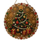 Close up of acrylic diamond beads set into a festive Christmas ornament
