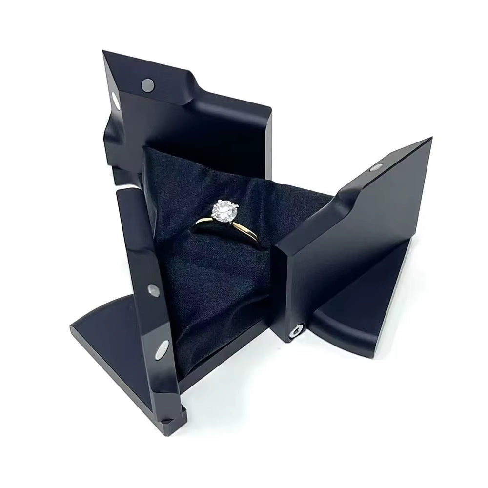New Rotating Kinetic Energy Ring Box Cool Portable Mechanical Deformation Jewelry Box Cube Boxes Jewelry Storage Box
