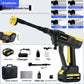 Chart of spray modes from straight jet to wide fan on the pressure washer nozzle