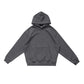 Slate Gray pullover hoodie with front pouch pocket and rib knit cuffs flat on white, size L option