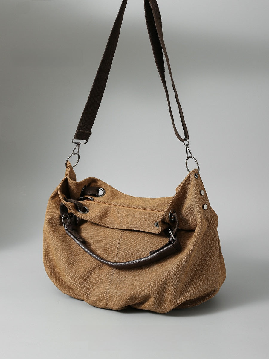 Canvas Tote Bag (Retro Brown) | close up material texture